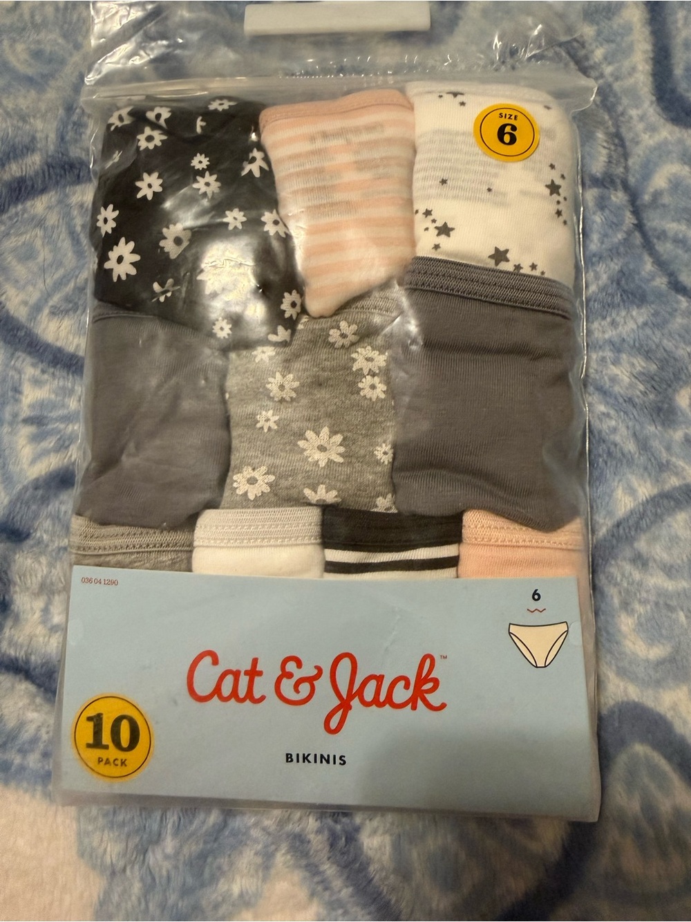 Cat & Jack Girls' 10 Bikini Underwear Pack - Size 6 NEW